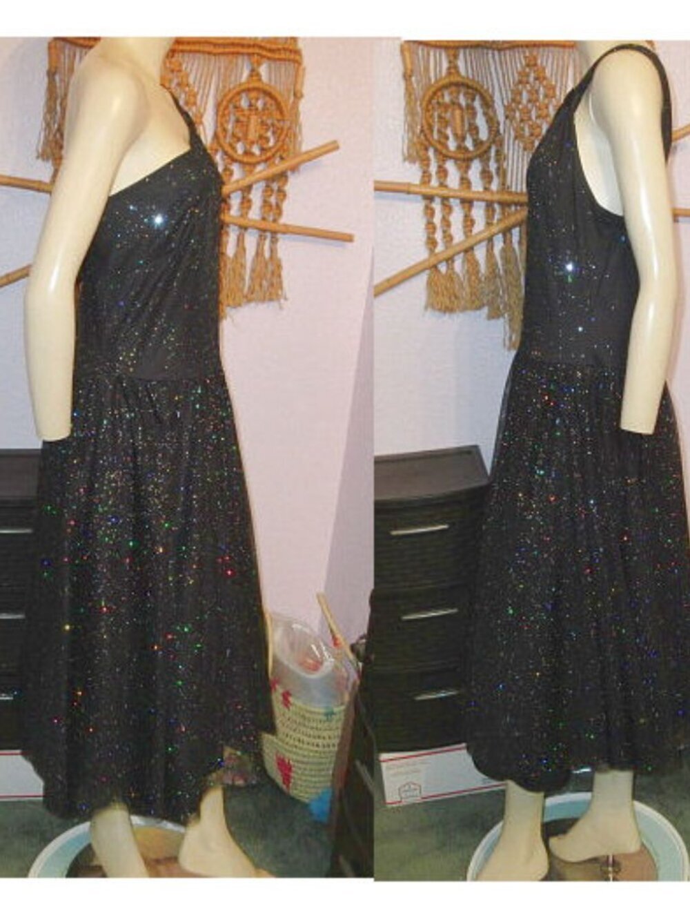 Vtg 90s Y2K Torrid Glitter Tulle Dress Size 14 Iridescent Midi Whimsigoth Fairy - Picture 9 of 13